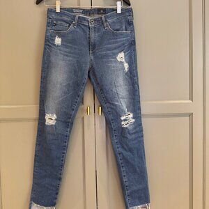 AG Adriano Goldschmied “The Middi Ankle” Distressed Jeans – Size 29R